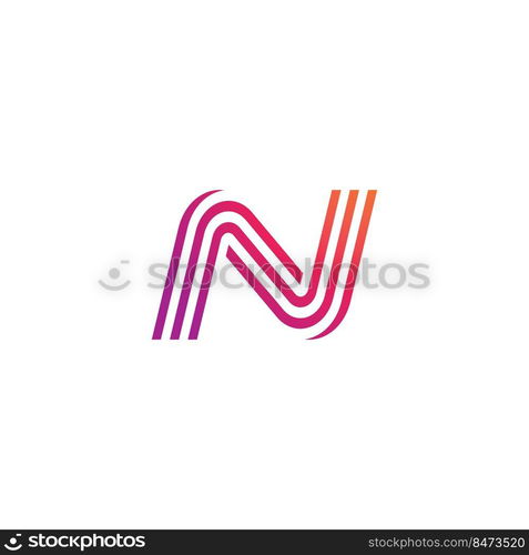 Abstract letter N logo design template