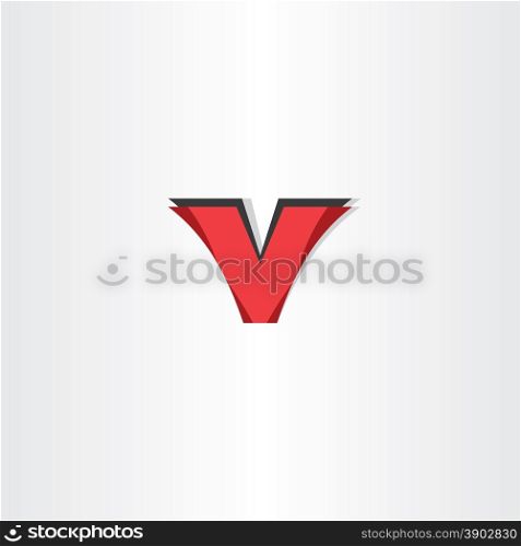 abstract letter v red logotype symbol design