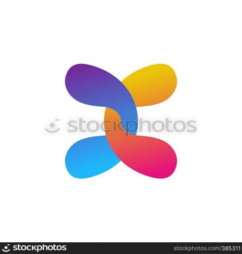 abstract letter x link chain logo concept, sign geometric connection symbol icon vector design