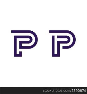 Abstract letters p monogram logo template