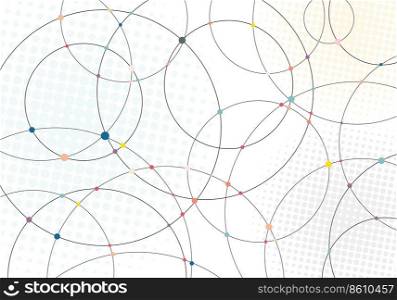 Abstract li≠sˆ≤s andμ<icolor dots with radial halfto≠texture on white background. Vector illustration