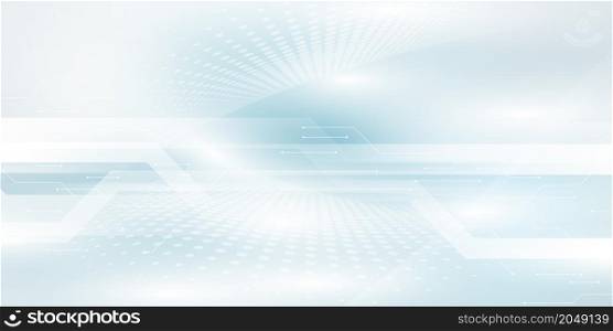 Abstract light blue and white background poster with dynamic technology network vector illustration