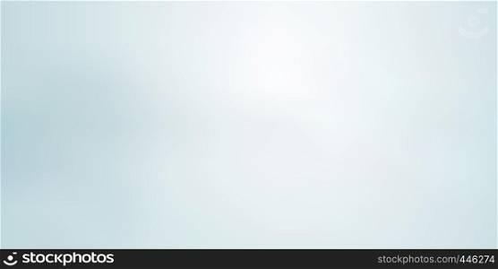 Abstract light blue blurred background horizontal panoramic web banner. Vector illustration