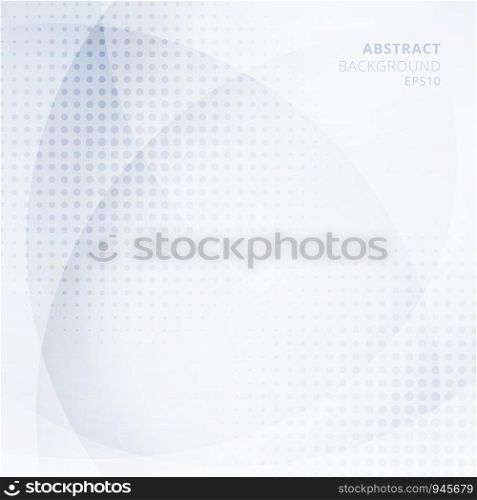 Abstract light blue circles overlapping with halftone on white background. Geometric template design use for cover brochure, poster, banner web, leaflet, flyer, etc. Vector illustration