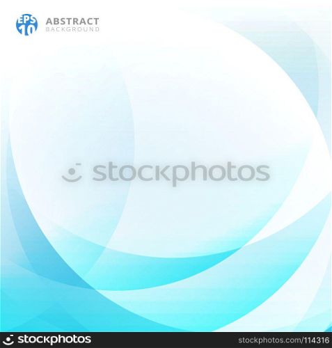 Abstract light blue curve overlap background. Vector illustration