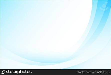 Abstract light blue wavy modern curve lines with clean background vector illustration and copy space fot text