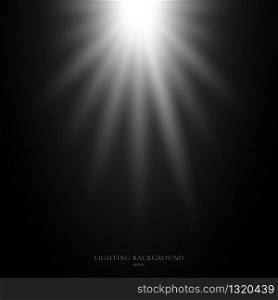 Abstract light burst ray luminous on black background. Vector illustration
