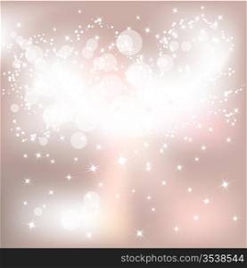 Abstract light Christmas background with white snowflakes