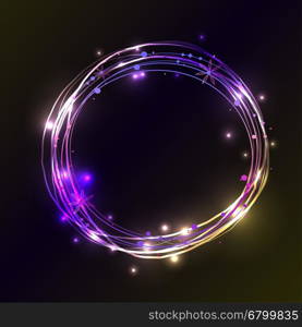 Abstract light circles background. Vector illustration.. Abstract light circles background. Vector illustration. Blue and violet light frame with place for your text
