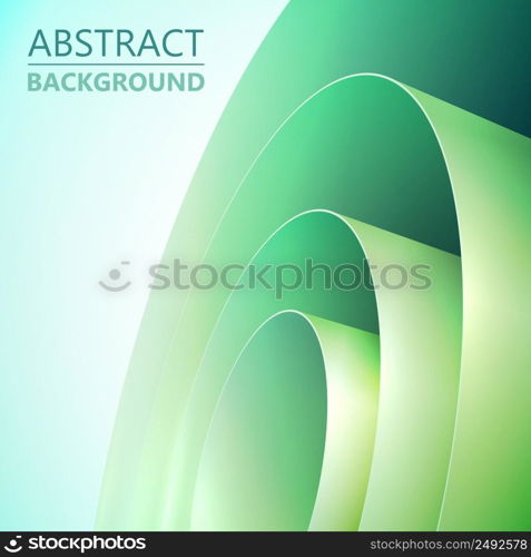 Abstract light clean background with green rolled wrapping paper coil vector illustration. Abstract Light Clean Background