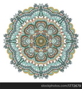 Abstract light colours ornamental Medallion. Vector colorful Mandala flower intricate rosette.. Mandala vector seamless pattern mandala art. Flower medallion print.
