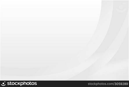 Abstract light gray and white lines curve swoosh smooth modern texture with space background vector illustration