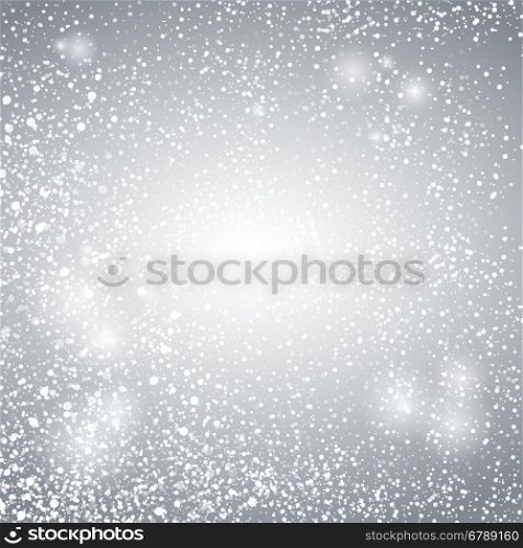 Abstract Lights with Snowflakes on Grey Background, Vector Illustration, for christmas snowflake and snow background