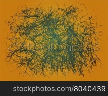 Abstract line and color from dry grass on yellow background