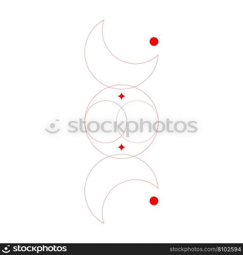 Abstract line art of moon Royalty Free Vector Image