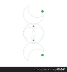 Abstract line art of moon Royalty Free Vector Image