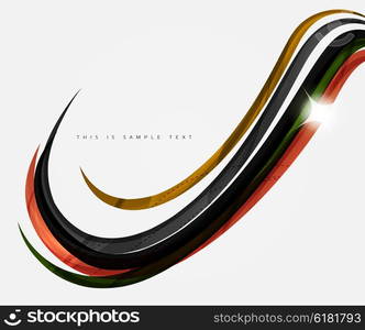 Abstract line background. Abstract line background - color curve stripes in motion concept and with light and shadow effects. Presentation banner and business card message design template