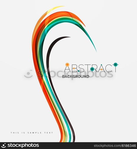 Abstract line background. Abstract line background - color curve stripes in motion concept and with light and shadow effects. Presentation banner and business card message design template