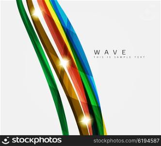 Abstract line background. Abstract line background - color curve stripes in motion concept and with light and shadow effects. Presentation banner and business card message design template