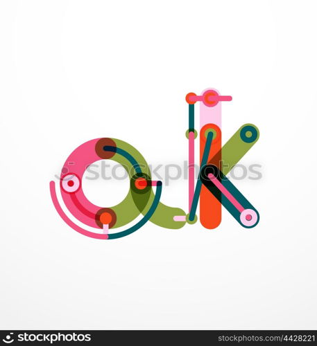 Abstract line design letter logo. Abstract line design letter logo created with colorful line segments