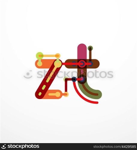 Abstract line design letter logo. Abstract line design letter logo created with colorful line segments