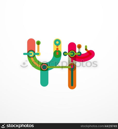 Abstract line design letter logo. Abstract line design letter logo created with colorful line segments