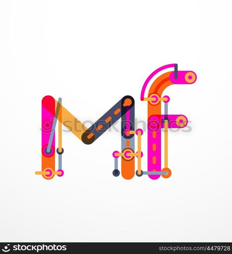 Abstract line design letter logo. Abstract line design letter logo created with colorful line segments