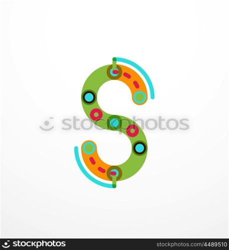 Abstract line design letter logo. Abstract line design letter logo created with colorful line segments