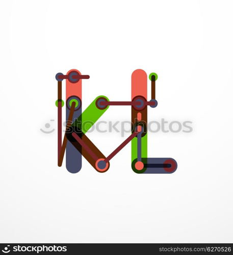 Abstract line design letter logo. Abstract line design letter logo created with colorful line segments