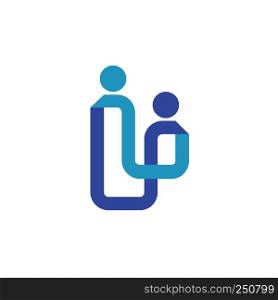 abstract line Family logo concept, simple family icon logo, simple figures dad, mom and child used for family practice