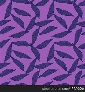Abstract line leaves pattern on purple background. Botanical backdrop. Creative nature wallpaper. Design for fabric , textile print, wrapping, cover. vector illustration.. Abstract line leaves pattern on purple background. Botanical backdrop. C
