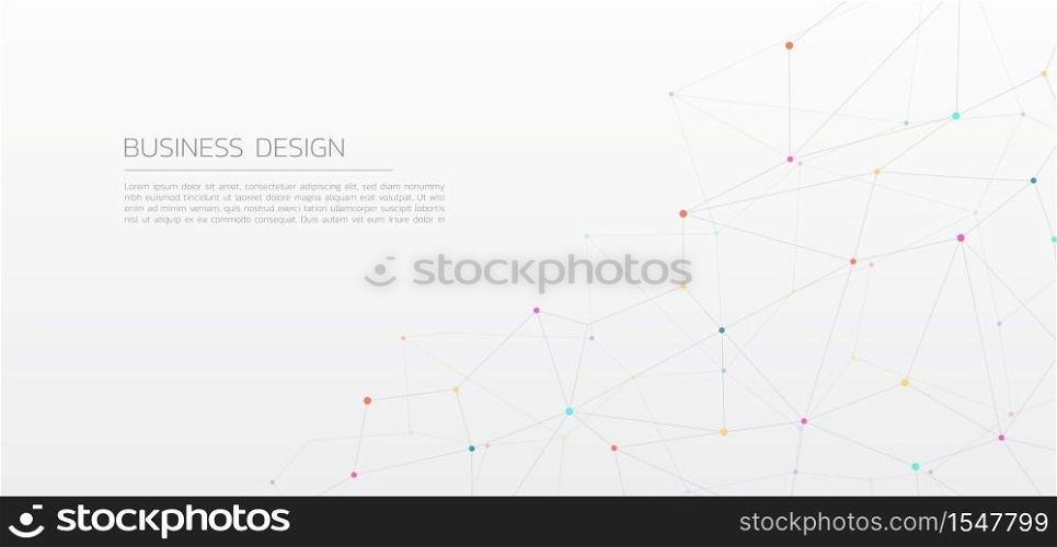 Abstract line polygon design modern stroke pattern style dot colorful. vector illustration.