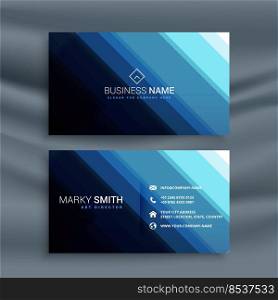 abstract line style blue business card
