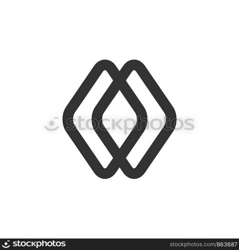 Abstract Line Two Diamond Logo Template Illustration Design. Vector EPS 10.