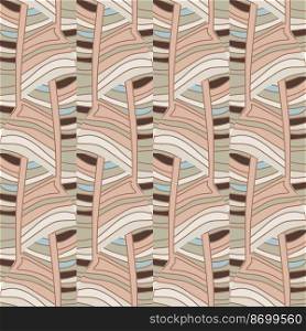 Abstract linear seamless pattern. Outline waves tile endless wallpaper. Vintage line ornament. Design for fabric, textile print, wrapping paper, cover. Vector illustration. Abstract linear seamless pattern. Outline waves tile endless wallpaper. Vintage line ornament.