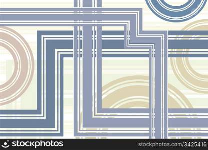 Abstract lines and circles retro backdrop vector illustration.