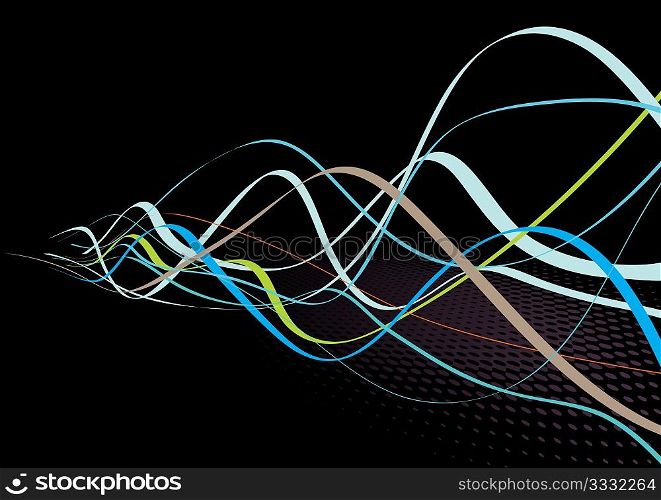 Abstract lines background: composition of colored curved lines - great for backgrounds, or layering over other images