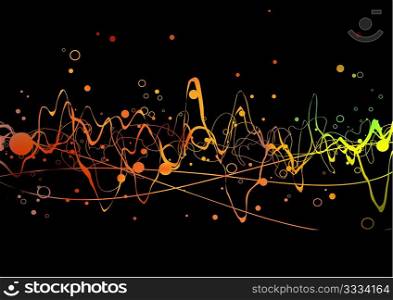Abstract lines background: composition of curved lines, dots and colorful gradients - great for backgrounds, or layering over other images