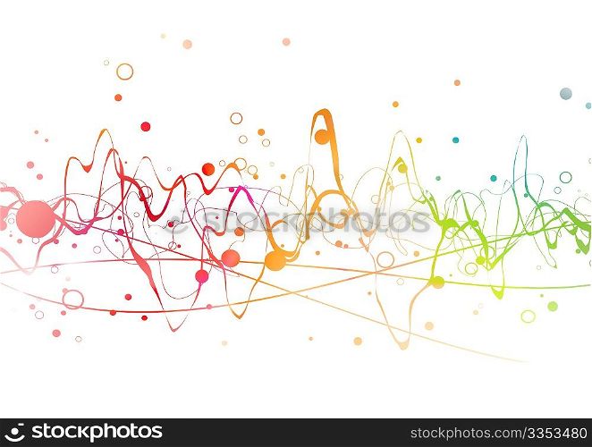 Abstract lines background: composition of curved lines, dots and colorful gradients - great for backgrounds, or layering over other images
