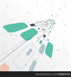 Abstract lines connection technology colorful with geometric perspective, Vector illustration background