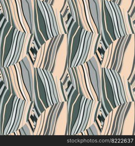 Abstract lines geometric ornament in vintage style. Wave mosaic geometric seamless patern. Decorative patchwork ornament. Design for fabric, textile print, wrapping paper, cover. Vector illustration. Abstract lines geometric ornament in vintage style. Wave mosaic geometric seamless patern. Decorative patchwork ornament.