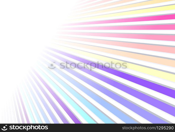 Abstract lines geometric pastel color pattern perspective on white background. You can use for template brochure design. poster, banner web, flyer. Vector illustration
