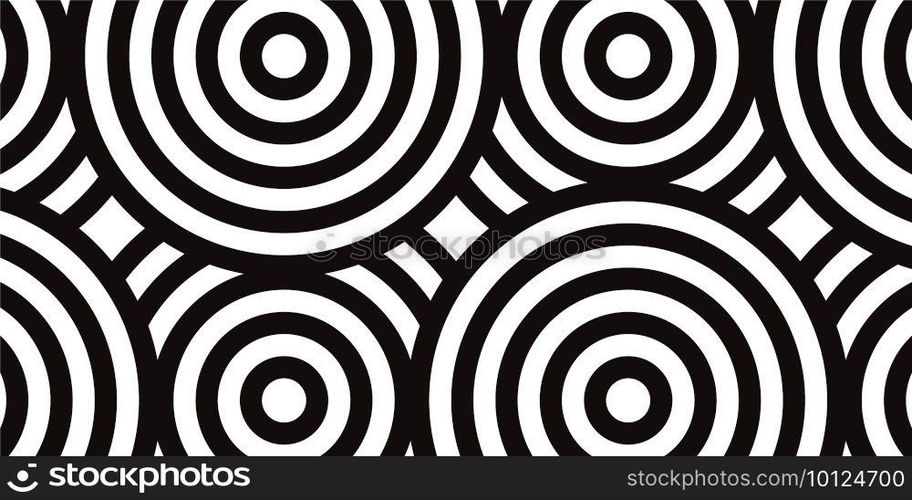 Abstract lines geometric seamless pattern. Rounded pattern. Vector background. 
