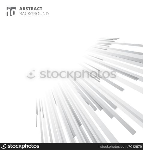 Abstract lines gray perspective on white background. Vector illustration