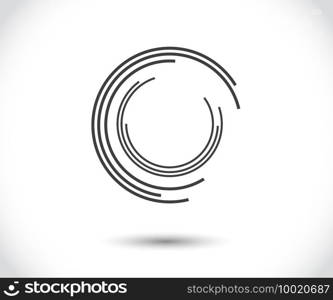 Abstract Lines in Circle Form, Design element, Geometric shape, Striped border frame for image, Technology round Logo, Spiral Vector Illustration