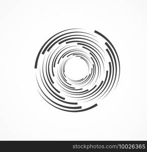 Abstract Lines in Circle Form, Design element, Geometric shape, Striped border frame for image, Technology round Logo, Spiral Vector Illustration