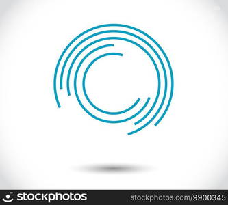 Abstract Lines in Circle Form, Design element, Geometric shape, Striped border frame for image, Technology round Logo, Spiral Vector Illustration