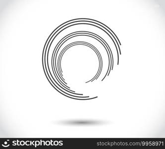 Abstract Lines in Circle Form, Design element, Geometric shape, Striped border frame for image, Technology round Logo, Spiral Vector Illustration