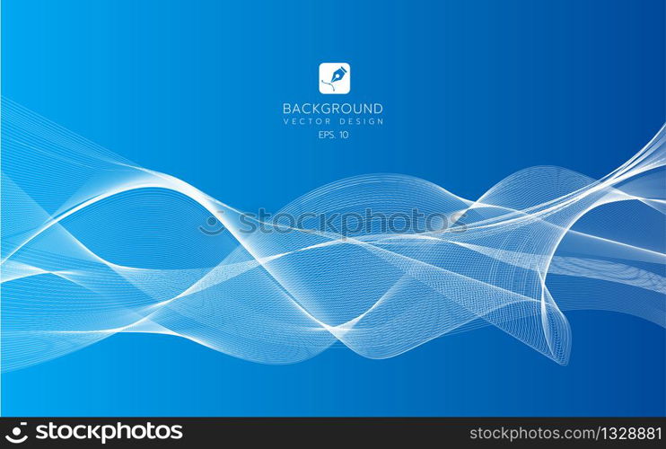 Abstract lines on a background. Line art. Vector illustration. Wave with lines created using blend tool. Curved wavy line,smooth stripe.Design element.