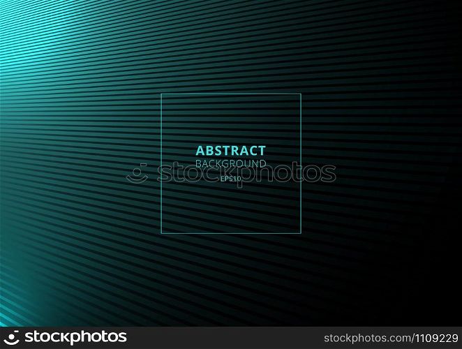 Abstract lines pattern green fluorescent on black background and texture. Technology futuristic concept. Vector illustration